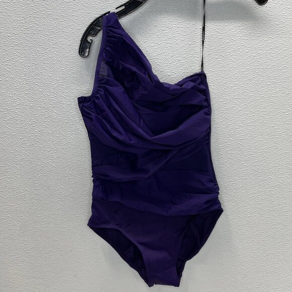 MiracleSuit Women’s One-Shoulder One-Piece Swimsuit Purple Size 10 - Picture 1 of 5